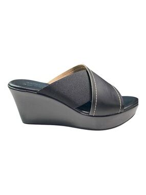 Ron White Rapisardi Slide Sandal Size 10/41 Olivia Wedge Black